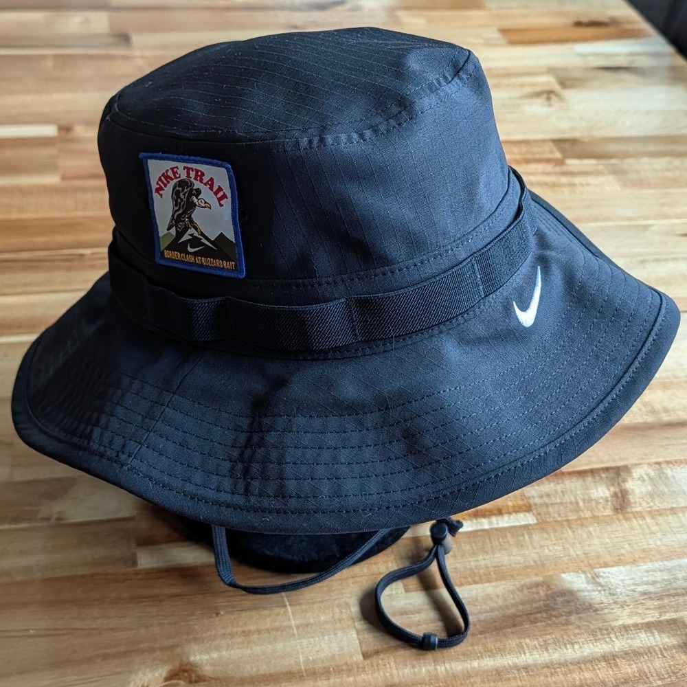Nike Trail Dri-FIT Boonie Bucket Hat Black Ripstop Sun Hat M/L